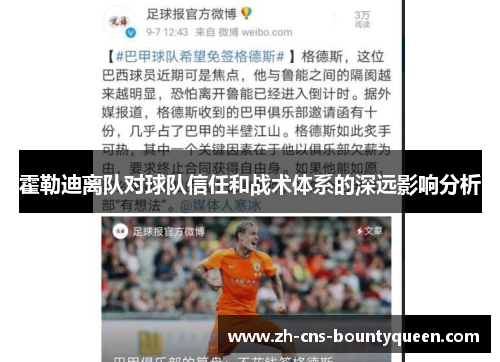 霍勒迪离队对球队信任和战术体系的深远影响分析